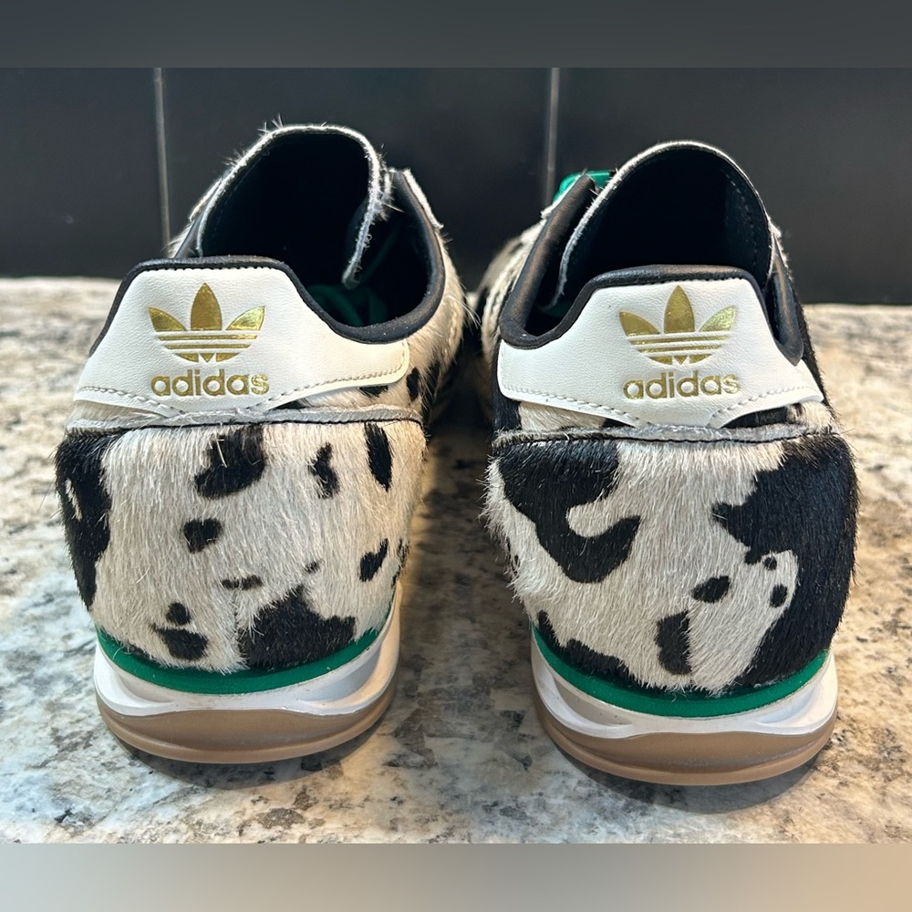 Adidas Men's Cow Print Sneakers with Teal Laces - Picture 8 of 13